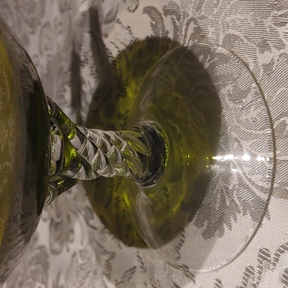 3/$50 Vintage Green Art Glass Pitcher - Picture 2 of 7